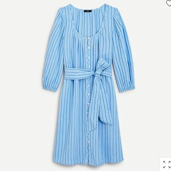 NWT J. Crew Balloon Sleeve Dress in Serenity Stripe - Picture 4 of 7
